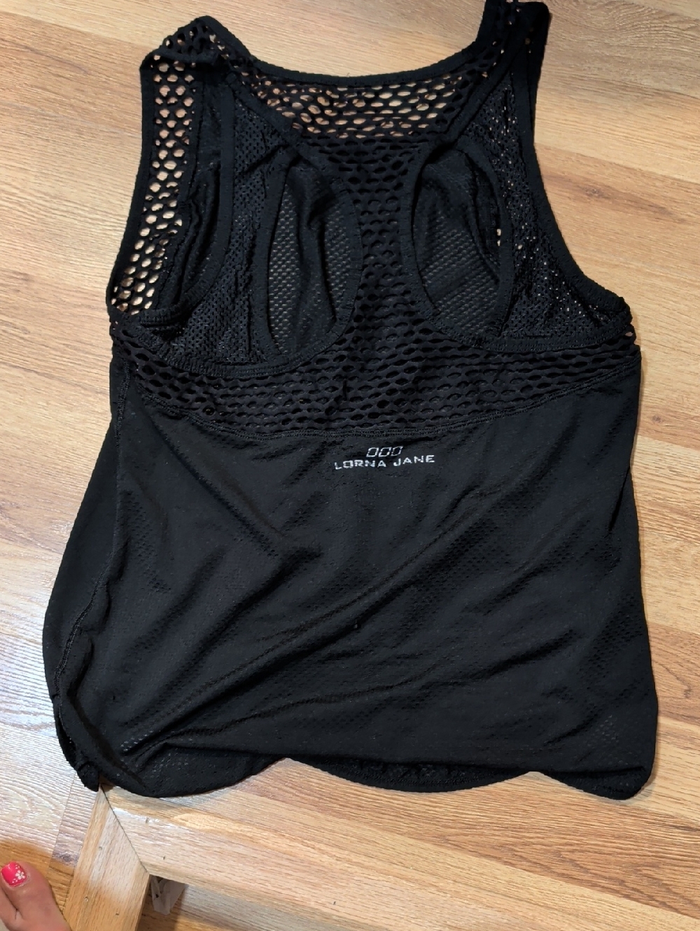 Lorna Jane Black Mesh Racerback Tank